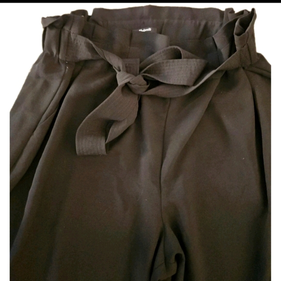 Madewell Womens Black Tie-Waist Huston Pull-On Crop Plus Size Minimalis Pants 3X - Picture 7 of 12